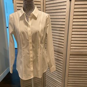 White House Black Market White Button Down Blouse
